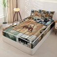 thumbnail image 2 of Homewish Kids Camper Zipper Full Size Comforter Sets with Fitted Sheet and 2 Pillowcases,Brown A Alphabet Zipper Bedding Set For Boys,Black Reversible,4-Piece, 2 of 7