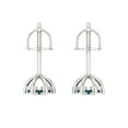 thumbnail image 4 of 14K Solid Gold Screw Back Stud Earrings for Women | 0.35 cttw Round Cut Natural London Blue Topaz | White Gold, 4 of 5