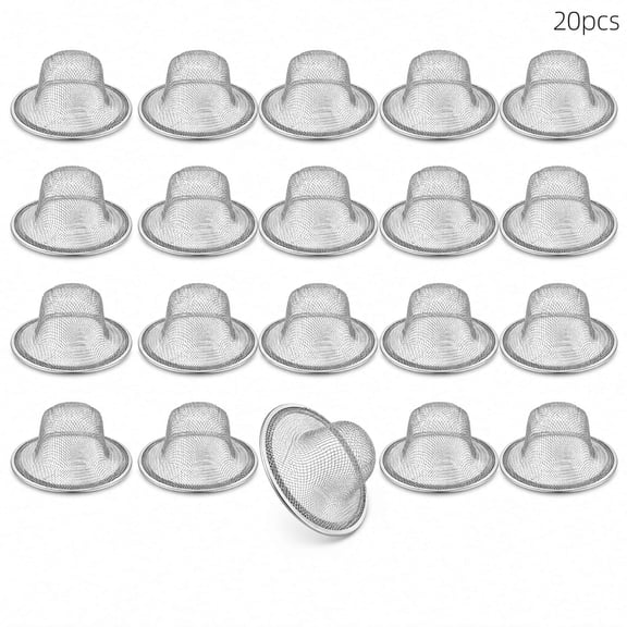 20 Pcs Stainless Steel Sink Strainer, 4.5 Inch Mesh Drain Basket, Universal Silver Kitchen Bathroom Shower Drain Filter Hair Catcher