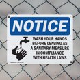 thumbnail image 5 of (2 Pack) Wash Your Hands Before Leaving In Compliance OSHA Notice Sign 24 Inch X 18 Inch Plastic Sign, Weather Resistant, UV Protected for Workplace, Business, and Construction Site,, 5 of 8