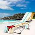 thumbnail image 6 of Fwttom Lounge Chair Towel Cover, Beach Chair Cover Beach Bag with Side Pockets Microfiber Lounge Chair Beach Towel Chair Cover, 6 of 7