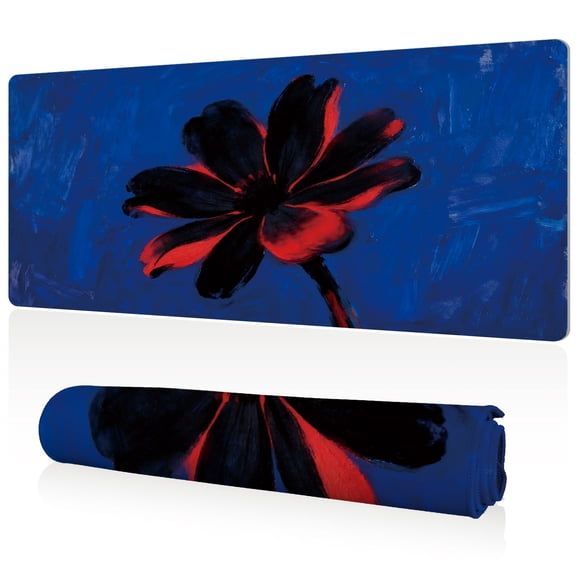 LIVEKEY Mouse Pad Ultra Large 80x40x0.3cm Full Desk Coverage Vibrant Floral Art Design for Gaming and Office