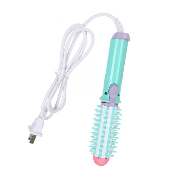 EXLEAF 2-in-1 Mini Curling Iron Hair Curler Brush Ceramic Heated Round