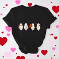 thumbnail image 1 of Cadeau de Saint-Valentin pour Femmes, T-shirt Décontracté à Manches Courtes et Col Rond avec Imprimé Arbre de Noël, 1 of 6