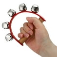 thumbnail image 4 of 1pcs Clochettes à Main, Clochette à Main Clochettes Portatives pour Poignet Clochettes Traîneau Instruments à Main en Bois avec 5 Clochettes Noël, Rouge, 4 of 5