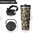 thumbnail image 4 of Camouflage 30oz Handheld Travel Tumbler with Handle – Double Wall Stainless Steel Insulated Cup, Flip Straw Lid, Leak-Proof & BPA-Free for Hot and Cold Drinks – Durable Coffee & Juice Mug Black, 4 of 6