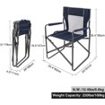 thumbnail image 3 of Steel Folding Director Chairs for Adults Heavy Duty, Portable Lightweight Camping Chair Outdoor Indoor for Patio Lawn Travel Sports Fishing, Navy Blue, 3 of 7