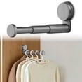 thumbnail image 2 of Hanger Organizer Stacker, Binkne Suction Cup Self-Adhesive Extendable Garment Rack, Space Saving Clothes Hanger Storage Holder for Closet Laundry Room, 2 of 5