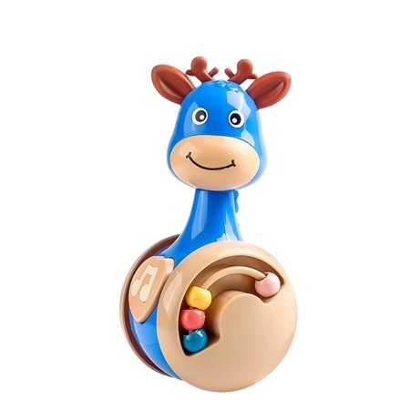 Deer Tumbler Wobble Balance Toy Rolling Sensory Activity Plaything Fine Motor Development Learning Toy Interactive Crawling Encouragement Game Animal Desktop Educational Gift