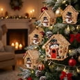 thumbnail image 3 of Christmas Pearl Art Kit Wooden House Painting Ornament Rhinestone Craft Tabletop Decor Holiday Gift for Adults, 3 of 6