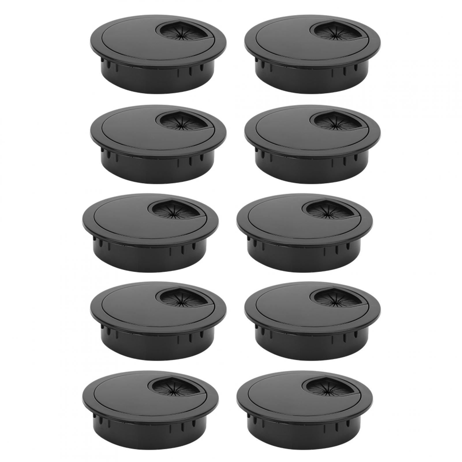 Lot De 30 Passe-câbles De Bureau HNBun - Noir - Diamètre 50 Mm - En ABS Avec Couvercle Amovible - Pour Gestion Des Câbles Et Cordons