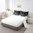 thumbnail image 3 of YST White Swan Bedding Set, 7-Piece, Queen, Red Rose, Boho Moon Print, 3 of 4
