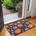 thumbnail image 2 of Halloween Pumpkin Front Door Mat Anti Slip Evil Pumpkin Ghost Doormat Friendly for Door Kitchen Bathroom Bedroom Crystal Velvet 30x17 Inches, 2 of 7
