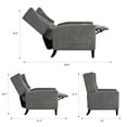 thumbnail image 3 of Harper Mid-Century Manual Adjustable Button-Tufted Wingback Recliner Chair with Foldable Side Tables, USB Ports, Gray, 3 of 13