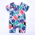 thumbnail image 3 of ATAIKU Infant Baby Girls 2 Way Zipper Romper Toddler Girls Cotton Jumpsuit Newborn Short Sleeve One-piece Sleeper 3M-3T, Plants, 3 of 8