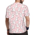 thumbnail image 2 of Wukai Cute Rabbit Print Men's Short-Sleeved Mesh T-Shirt,Quick-Dry Short Sleeve Workout T-Shirt-Large, 2 of 8