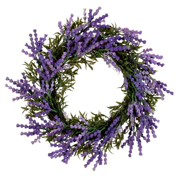 Vickerman 16" Purple Artificial Lavender Wreath.