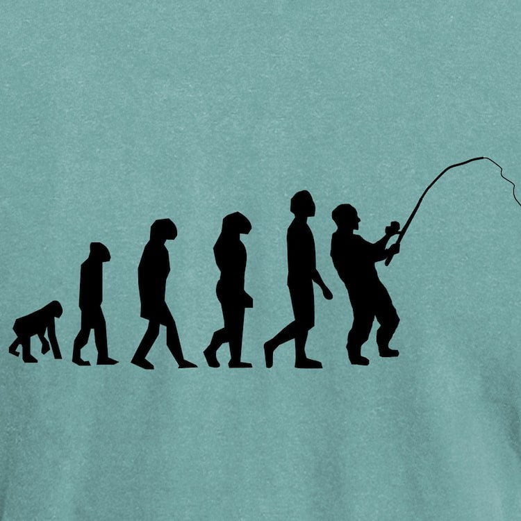 CafePress - Fishing Evolution T Shirt - Mens Comfort Colors Shirt 