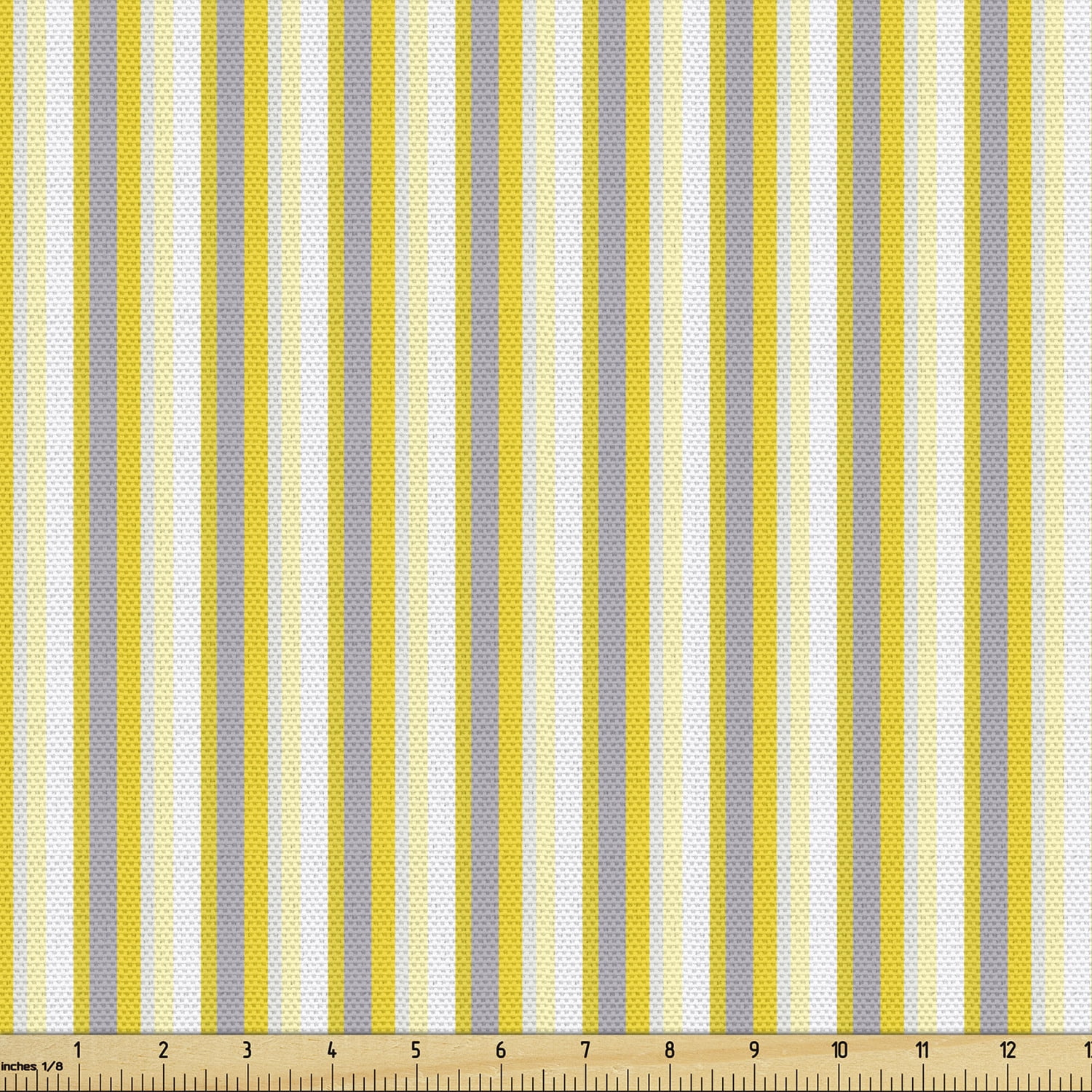 Grey and Yellow Upholstery Fabric by the Yard, Circus Tent Inspired