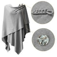 thumbnail image 3 of PULI Womens Open Front Poncho Sweater Pure Wrap Topper (Grey), 3 of 10