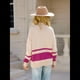 thumbnail image 5 of Suéter de Punto para Mujer, Suéter Extragrande con Media Cremallera y Larga, Sudadera con Capucha y Cremallera de un Cuarto, Otoño Rojo Albaricoque XL, 5 of 10