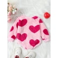 thumbnail image 3 of Baby Girl Boy Valentines Day Outfit Cute Heart Sweatshirts Fuzzy Bubble Romper Onesie Valentines Day Toddler Clothes, 3 of 8