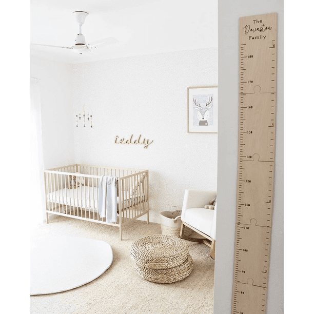 Tabla de madera con costura de estilo nórdico, regla de altura para habitación de niños, tabla de altura de madera, pegatinas de pared, accesorios de fotografía para bebés y niños