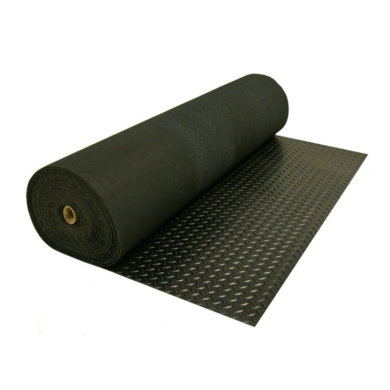 tonchean 16.5ft x 3.3ft Heavy Duty Garage Floor Mat Rolls Diamond Plate  Thickened Rubber Non-Slip Garage Flooring Roll