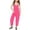 Hot Pink, variant on VOUZZA Girls Suspender Jumpsuit Fashion Casual Solid Color V-Neck Loose Fit Strap Long Wide Leg Romper Pants with Pockets