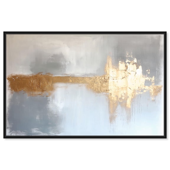Art Remedy Minimalist Abstract Canvas, 15" x 10", Black Frame, Serenity in Gold I