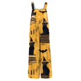 thumbnail image 4 of Women's Halloween Jumpsuits Witch Hat Ghost Halter Backless Horror Overalls Spiderweb Castle Sleeveless Funny Rompers, M, 4 of 5
