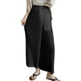thumbnail image 2 of PNTUTB Women's Solid Color Lightweight Breathable Casual Loose Comfortable Button Up Wide Leg Pants with Pockets, 2 of 6