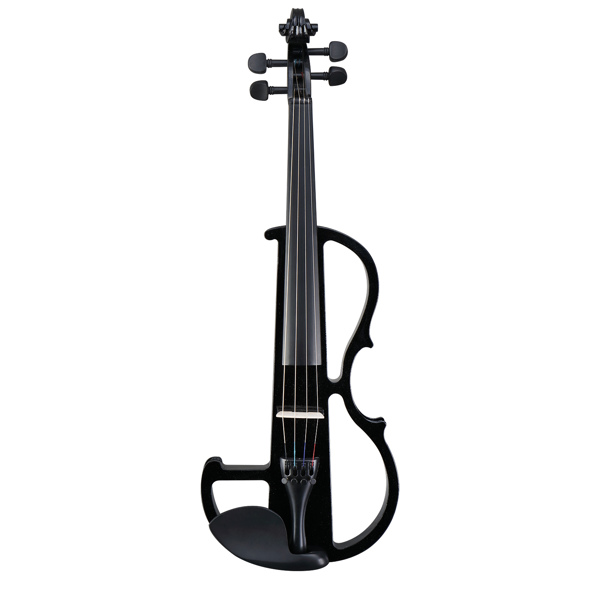 Alvantor Full-Size 4/4 Electric Violin Set with Basswood Back and Sides for Adult and Student Players, Black