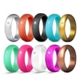 thumbnail image 4 of Alianza de boda de matrimonio de anillo de dedo de silicona 10pcs con Crystal Rhinestone 9 SM SunniMix Anillo de dedo de silicona, 4 of 7
