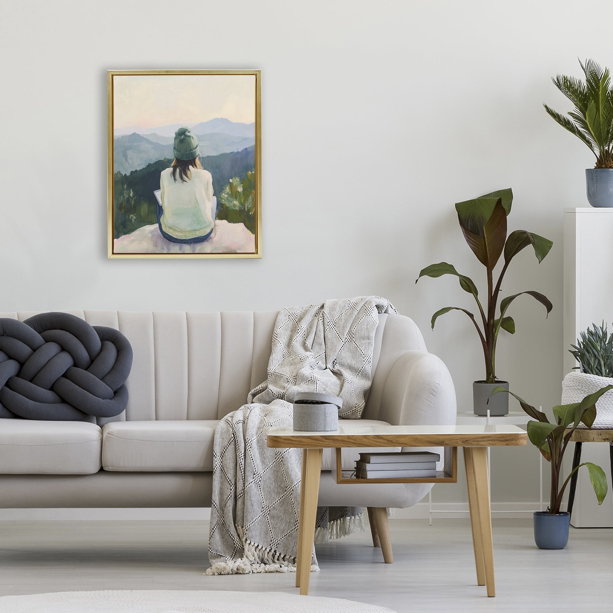 Stupell Industries Mindful Solitude Meditation View Gold Framed Floater Canvas Wall Art, design by The Prints Vibe