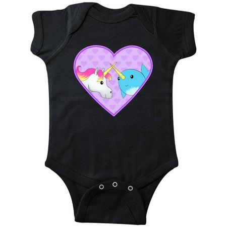 

Inktastic Unicorn and narwhal cute couple Gift Baby Boy or Baby Girl Bodysuit