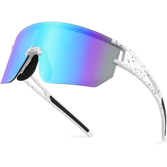 Men Women Cycling Sunglasses, 80s Sport Baseball Mirrored Sun Glasses for Youth Adults Running Softball