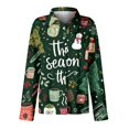 thumbnail image 5 of Women Christmas Tree Print Button Down Shirt Long Sleeve Casual Loose Fit Holiday Blouse Merry Christmas Top, 5 of 5