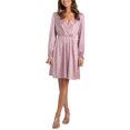 thumbnail image 1 of VISgogo Vestido casual para mujer, estampado de leopardo, manga larga, cuello en V, cintura elástica, vestido corto de vendaje VISgogo moda, 1 of 9