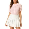 thumbnail image 1 of BLUSA DE BOTONES CON COLLAR PETER PAN Y VOLANTES INSPIRADA EN MUJERES CHIC L A RAYAS VICHY ROSA, 1 of 6