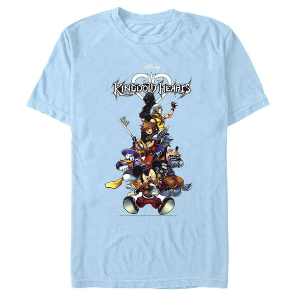 Men's Kingdom Hearts Coded Box Art  T-Shirt - Light Blue - Medium