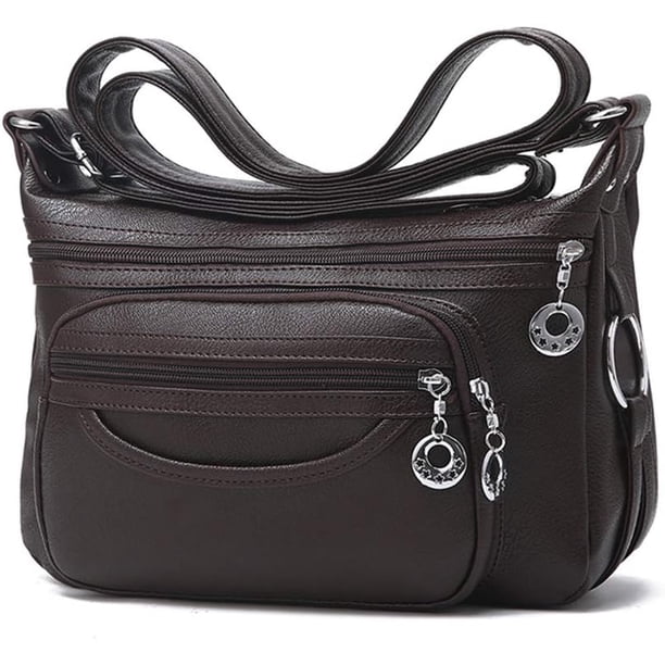 LHSHIDU Women Crossbody Bag Leather Handbag Pocketbook Lightweight Shoulder Purse