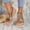 #0196-Gold, variant on Women's Metallic Espadrille Slides, Faux Leather Open Toe Wedge Sandals with Woven Jute Heel, Round Toe Platform Slippers, Versatile Summer Beach Footwear Gift