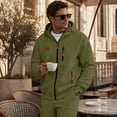 thumbnail image 6 of Men's Full Zip Hoodie Long Sleeve Casual Sweatshirt with Chest Pocket Drawstring Soft Fall Zip Up Hoodie, 6 of 6