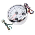 thumbnail image 6 of BIMZUC 85mm 3-in-1 Marine Speedometer Fuel Level Gauge 8-16V Voltmeter 7000 RPM Tachometer with 7 Color Auto-Cycling Backlight for Truck Car Boat RV, White Face Silver, 6 of 9