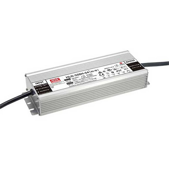 MEAN WELL Switching LED Driver Power Supply - Cable for Input and Output, 12V 22A 264W - HLG-320H-12