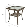 thumbnail image 4 of POCASSY Rustic Durable Iron Frame Glass and Iron Square End Table, Brown, 4 of 5