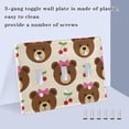 thumbnail image 4 of Dailycode Light Switch Plate Covers 2 Gang Wall Plate Plastics Outlet Covers for Kitchen Home Office Decor Bear Bow Cherry, 4 of 8