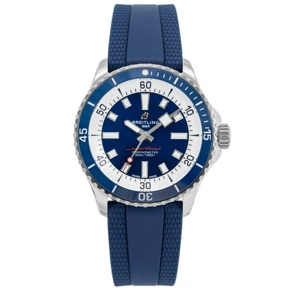 Breitling Superocean Automatic 42 Blue Dial Rubber Strap Men's Watch A17375E71C1S1