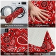 Bathroom Rugs Mat Red Vintage Paisley Pattern Entryway Indoor Door